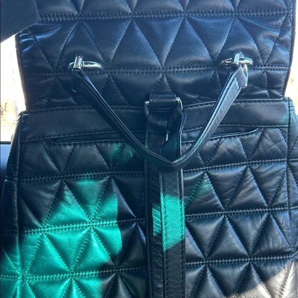 Michael Kors Black Quilted Backpack - Picture 12 of 13